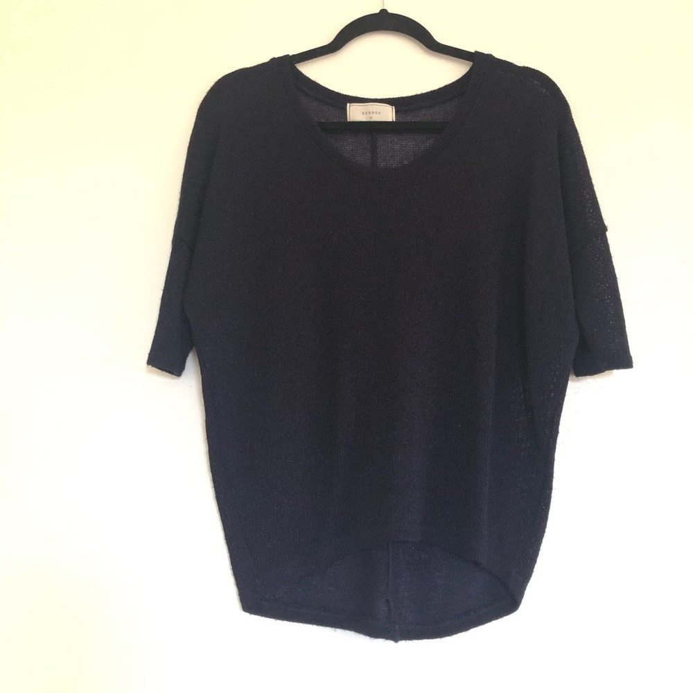 Rennes Asymmetrical Blue and Purple Sweater Top.